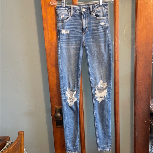 American Eagle Outfitters Denim - American Eagle Outfitters Ripped Blue Skinny Jeans